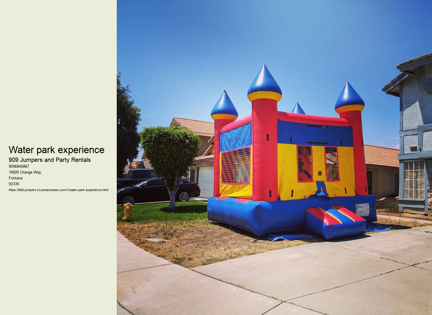 Water park experience